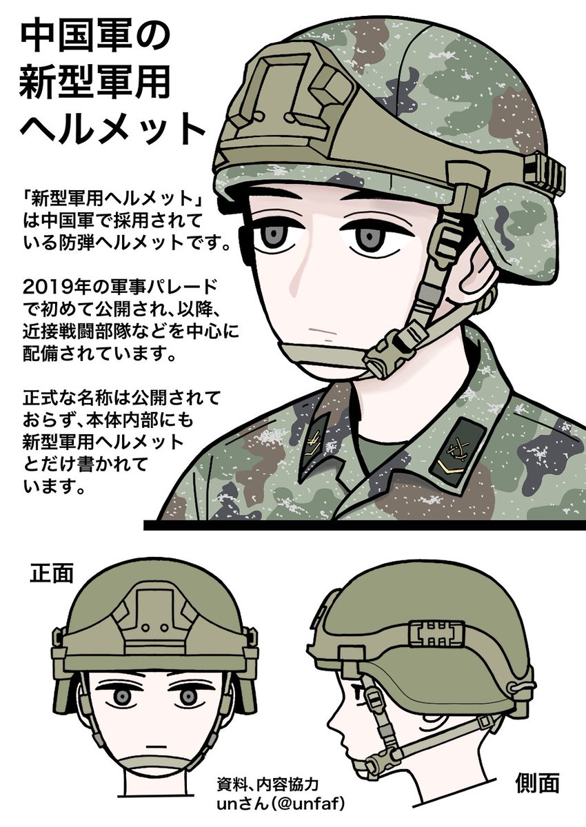 中国軍の新型軍用ヘルメット