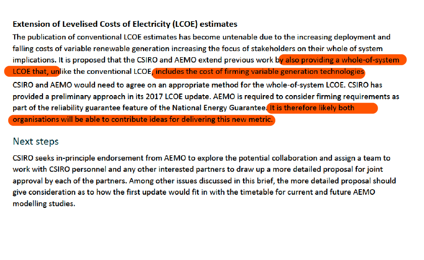 And look here... on the critical integration costs of renewables, which is the specific bit of modelling we requested, this wasn't CSIRO's exclusive domain either. AEMO also expected to contribute. 6/