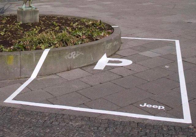 Jeep "Outdoor Parking" Guerrilla Marketing Campaign, Jay Conrad Levinson (2007)