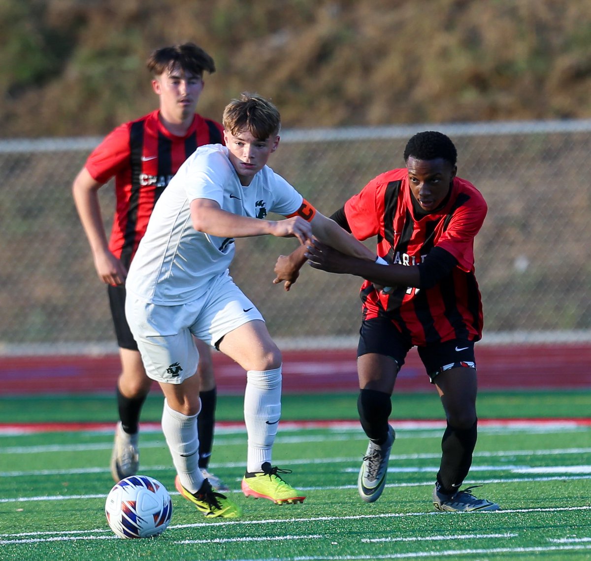 Cougars win a Mon Valley matchup. 

Charleroi defeated Belle Vernon Area 3-2 on Aug. 25th, 2025 at Myron Pottios Stadium in Fallowfield Township. 

Dylan Klinger, Otis McIntyre, and Blake Pendo each scored for Charleroi in the season-opening win.