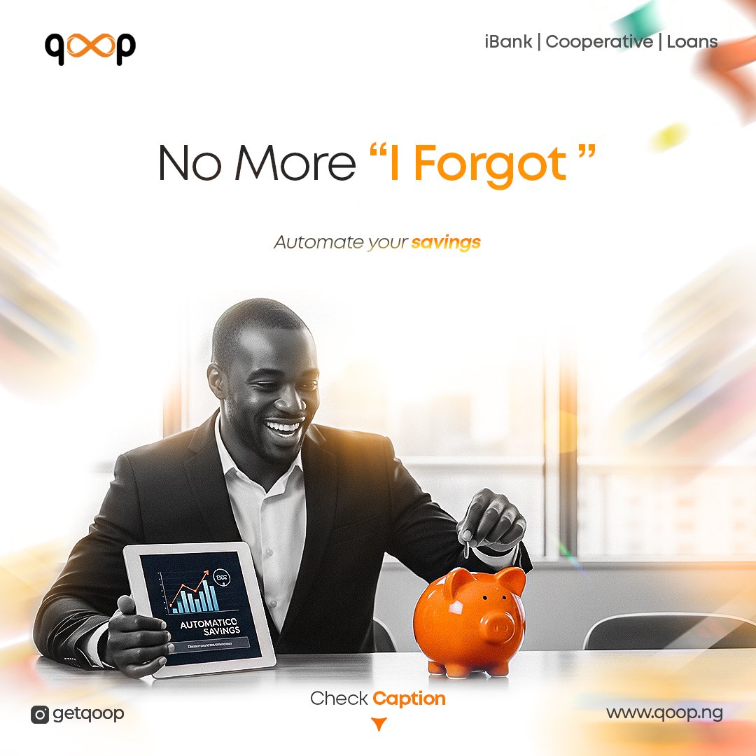 getqoop's tweet image. Life gets busy, but savings can be stress-free.
Automate contributions and loans on QOOP and never skip a beat.
#NoMoreForgetting #QOOPAuto #Qoop #QoopFinance #FinanceHack #SetItAndSaveIt #SmartFlow