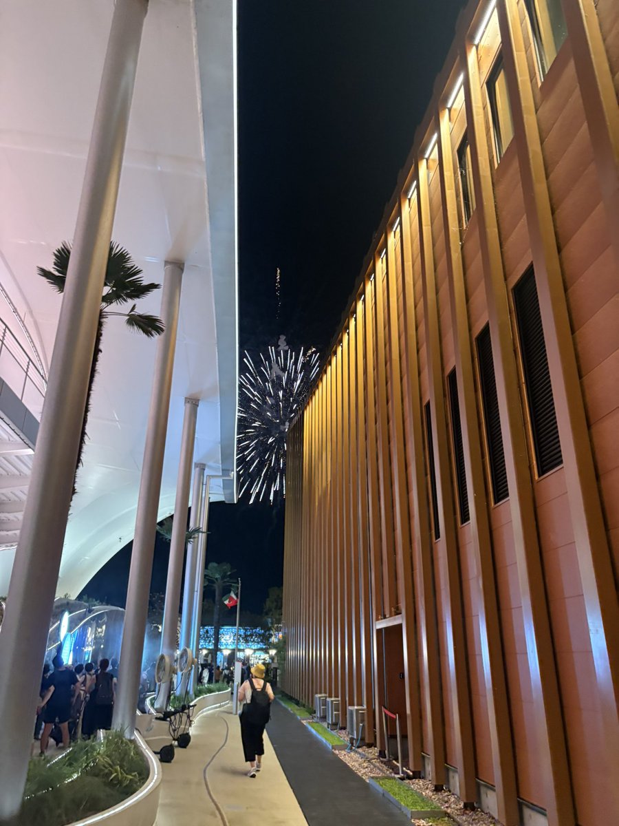 夜の万博はパビリオンが一層美しい