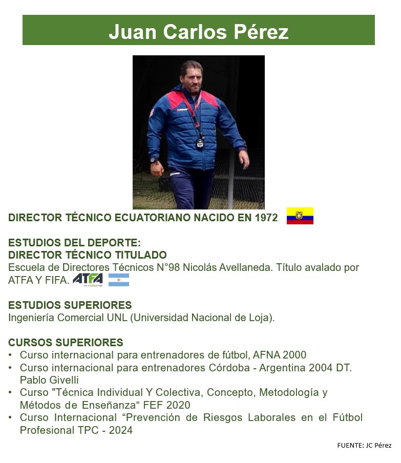 ivanlopeze's tweet photo. Es hora de dar a conocer quien es #JuanCarlosPerez, actual DT de @elnacionalec; técnico ecuatoriano 🇪🇨con experiencia que tiene claros los objetivos del club. https://t.co/CWYTASfjJg
