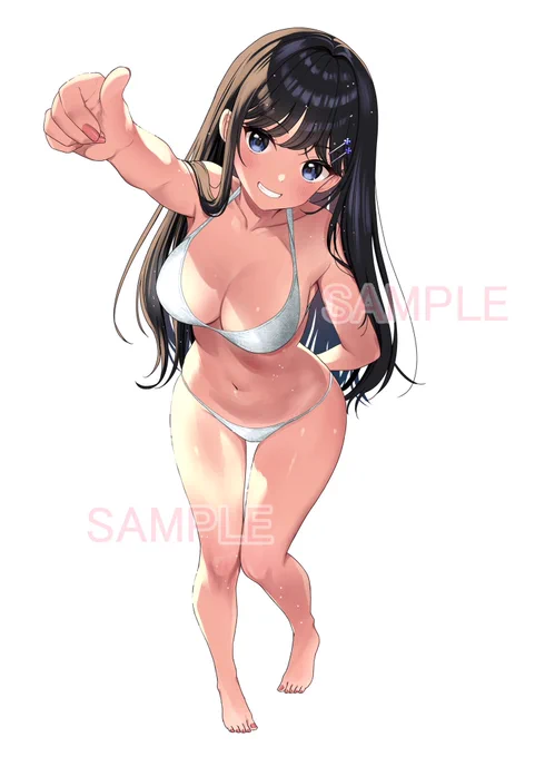 ゲーマーズさんでのアクリルスタンド特典付きの水着彩華パレオなしverイラストです #カノうわ
