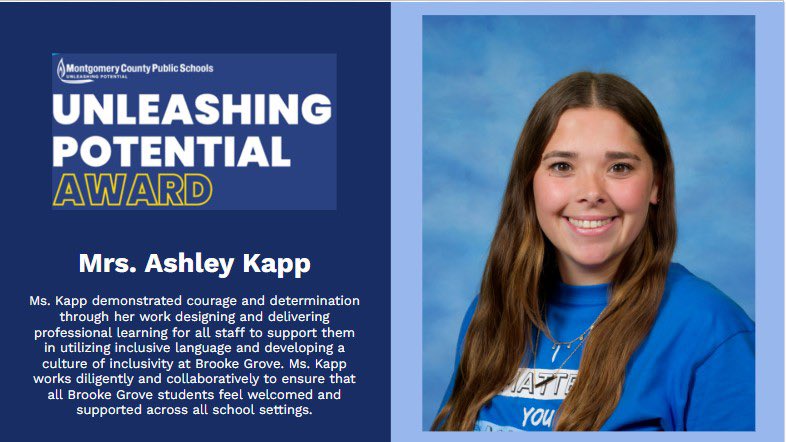 BrookeGroveElem's tweet image. Thank you @ma_mcpherson84 for passing on the #FireRibbon honor to our amazing 3rd grade teacher in our Learning Center, Miss Kapp! @MCPS @Mr_TPayne #UnleashingPotential #YouMatter