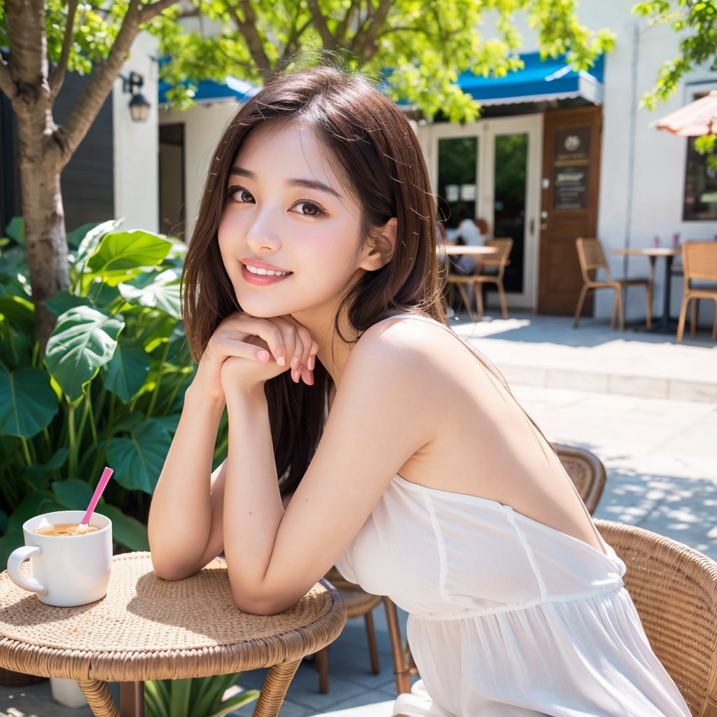 隣の席…空いてるよ？🥰💖

The seat next to me is empty?
#AI美女 #AIart #AIグラビア