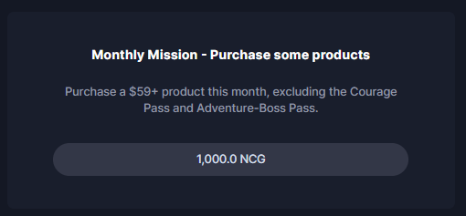 NineChronicles's tweet image. 🪙 Don’t miss out! 🪙

Monthly Mission: Purchase $59+ in products (excluding Courage/Adventure-Boss Pass) and receive 1000 NCG

Rewards are waiting!

Grab yours 🔽
nine-chronicles.com/earn#Play