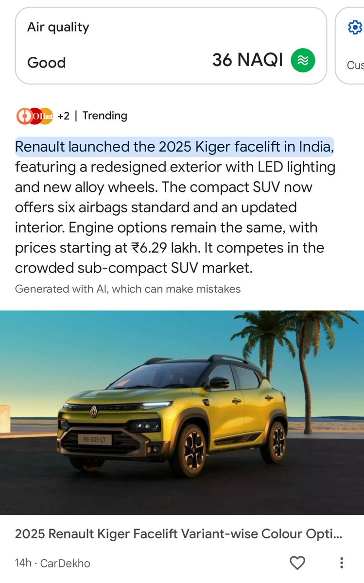 KunjalChawhan's tweet image. AI Summaries in Google Discover 

Is this new? @rustybrick 👀

#serpalert #googleserp