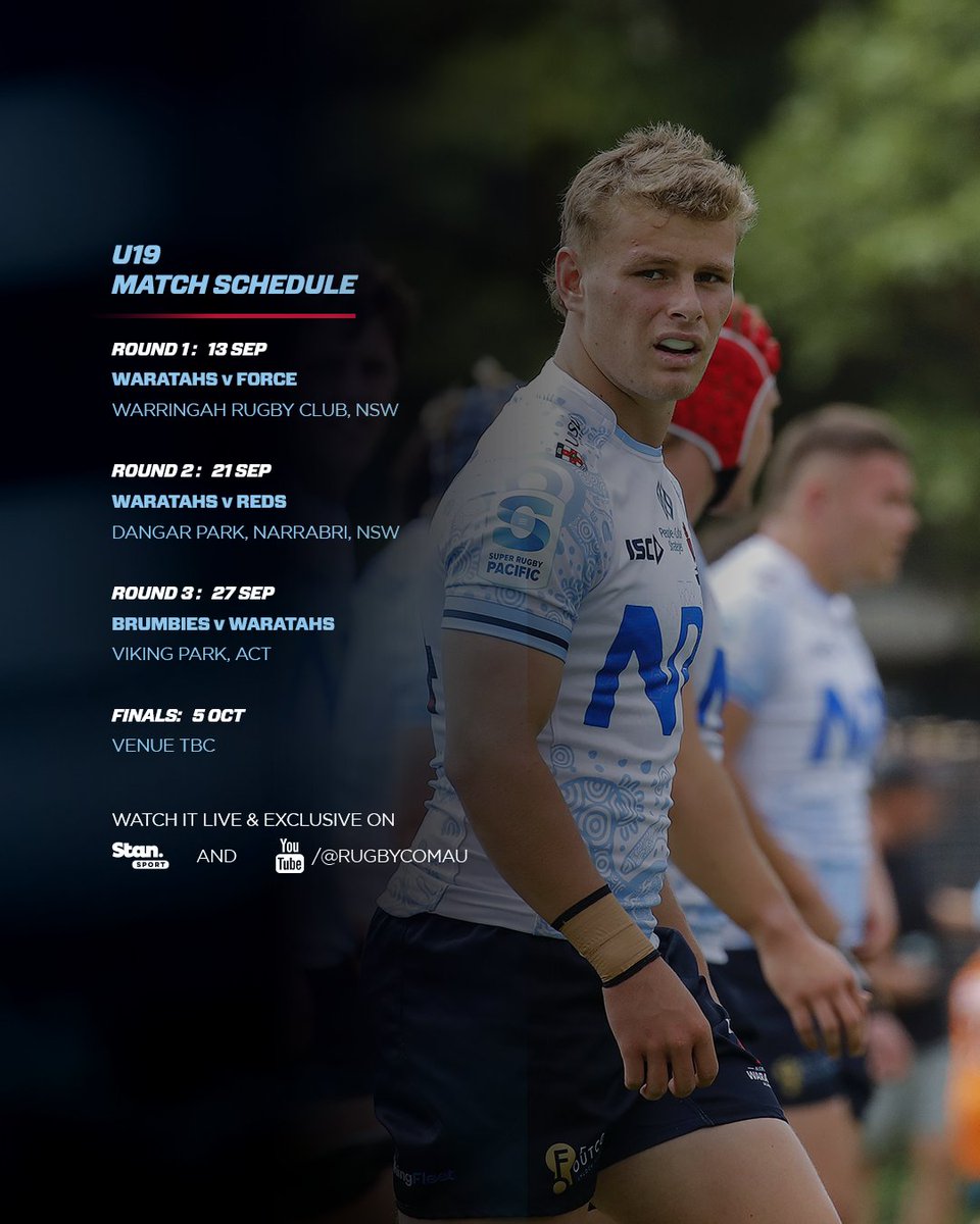 NSWWaratahs's tweet photo. The schedule is here 🗓️

The inaugural Super Rugby AUS competition will be running alongside the existing Super Rugby Men's U19 competition and kicks off Friday 12 September. The Super Rugby Men's U16 season kicks off two weeks later.

#wearetahs https://t.co/NbRSYU89xP