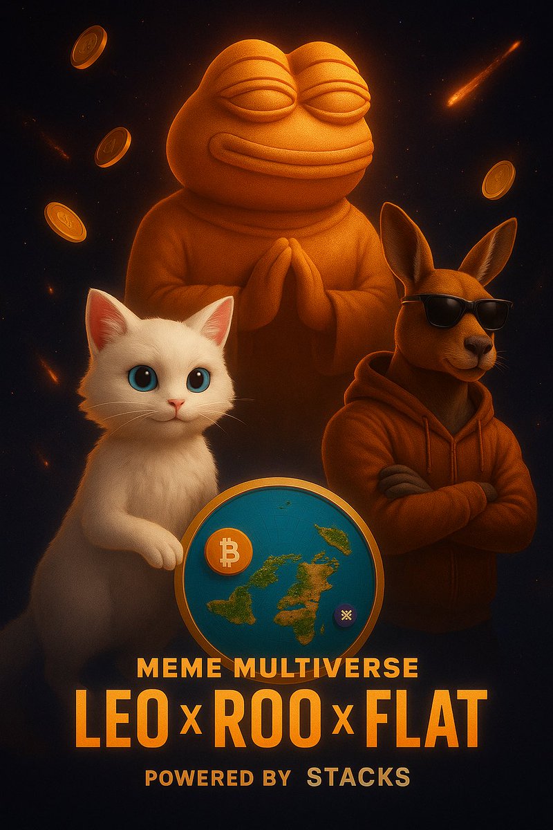 knight.stx♣️♦️ (@knight_crypt23) on Twitter photo 🌌 Welcome to the Meme Multiverse 🪐
🐱 $LEO x 🦘 $ROO x 🌍 $FLAT x $PEPE
Powered by <a href="/Stacks/">stacks.btc</a> — where culture meets crypto.
Which timeline are you stacking in? 👀 🌌 Welcome to the Meme Multiverse 🪐
🐱 $LEO x 🦘 $ROO x 🌍 $FLAT x $PEPE
Powered by <a href="/Stacks/">stacks.btc</a> — where culture meets crypto.
Which timeline are you stacking in? 👀