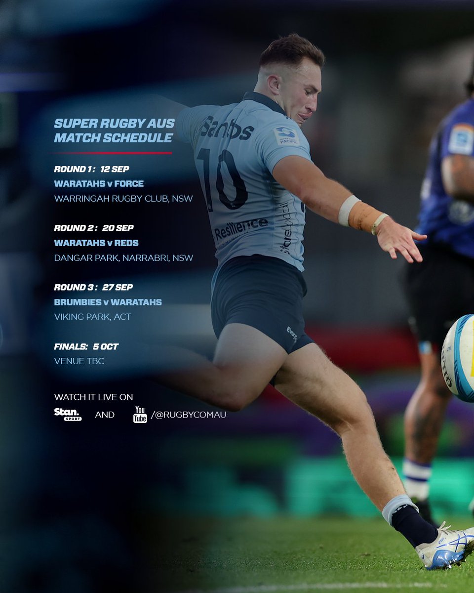 NSWWaratahs's tweet photo. The schedule is here 🗓️

The inaugural Super Rugby AUS competition will be running alongside the existing Super Rugby Men's U19 competition and kicks off Friday 12 September. The Super Rugby Men's U16 season kicks off two weeks later.

#wearetahs https://t.co/NbRSYU89xP