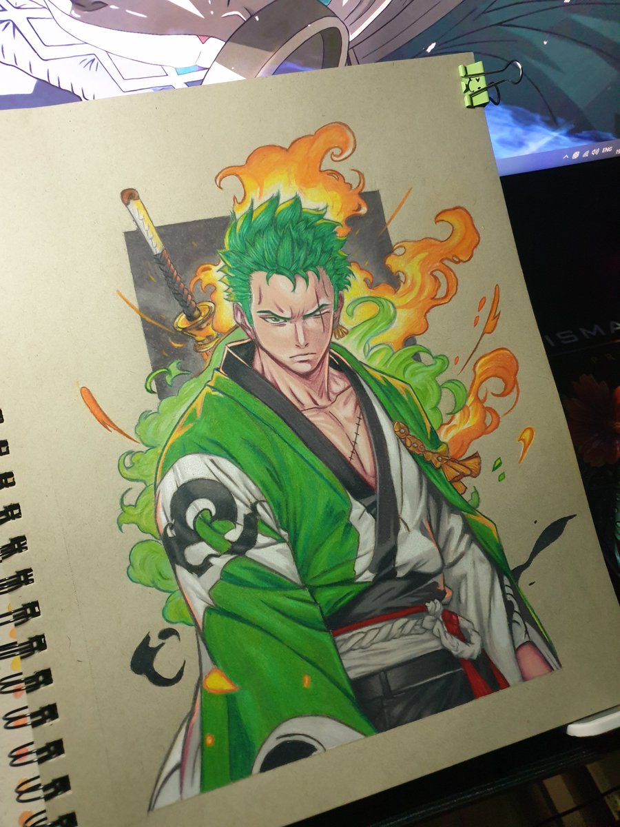 HopeInvader's tweet photo. Roronoa zoro 💚

#art #onepiece #roronoazoro #drawing #prismacolor https://t.co/4qdAlnMQ8p
