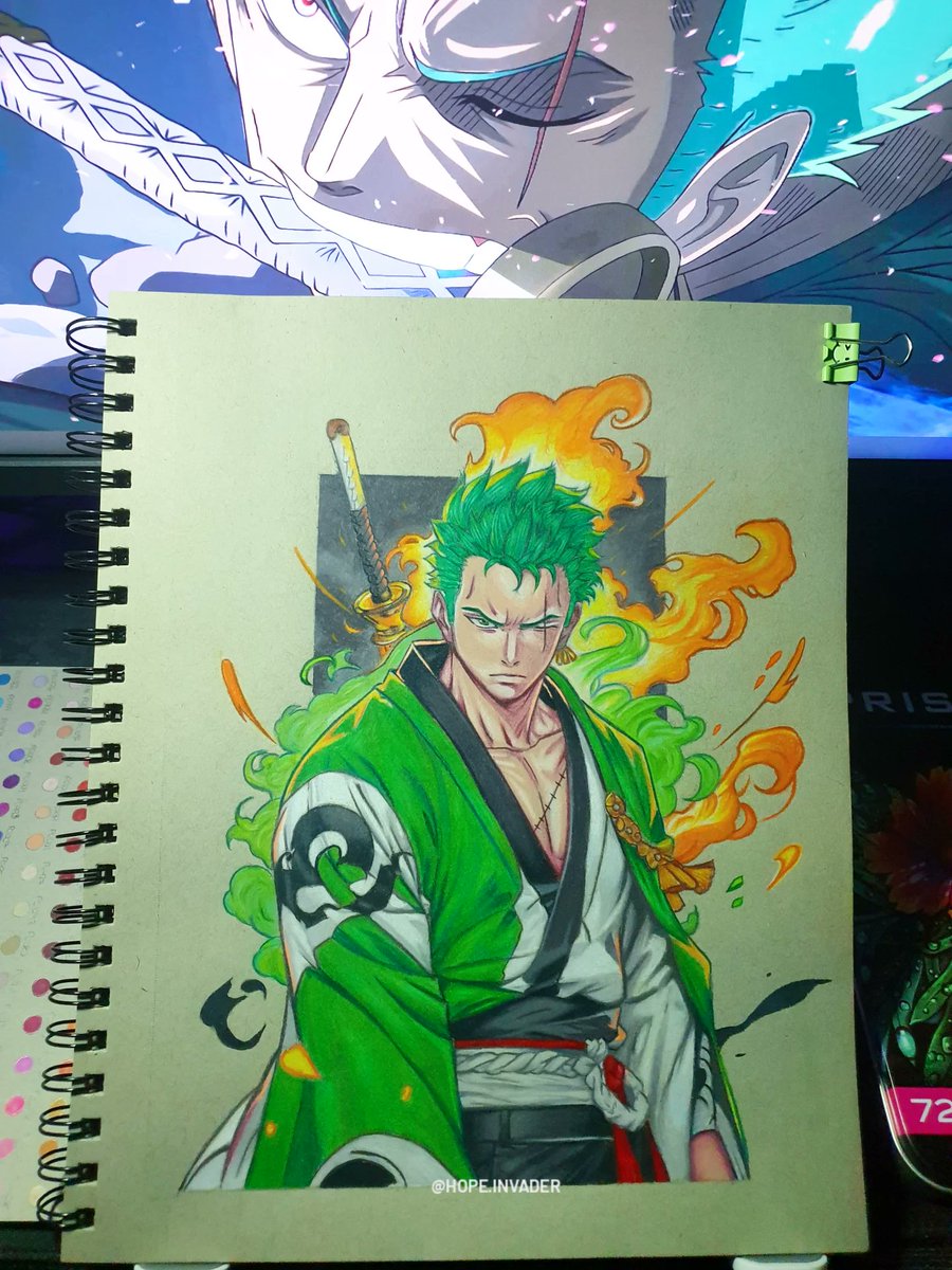 HopeInvader's tweet photo. Roronoa zoro 💚

#art #onepiece #roronoazoro #drawing #prismacolor https://t.co/4qdAlnMQ8p
