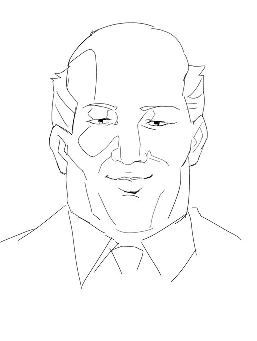 待ってる間暇だからスマホで久々にワロタおじさん描いた 