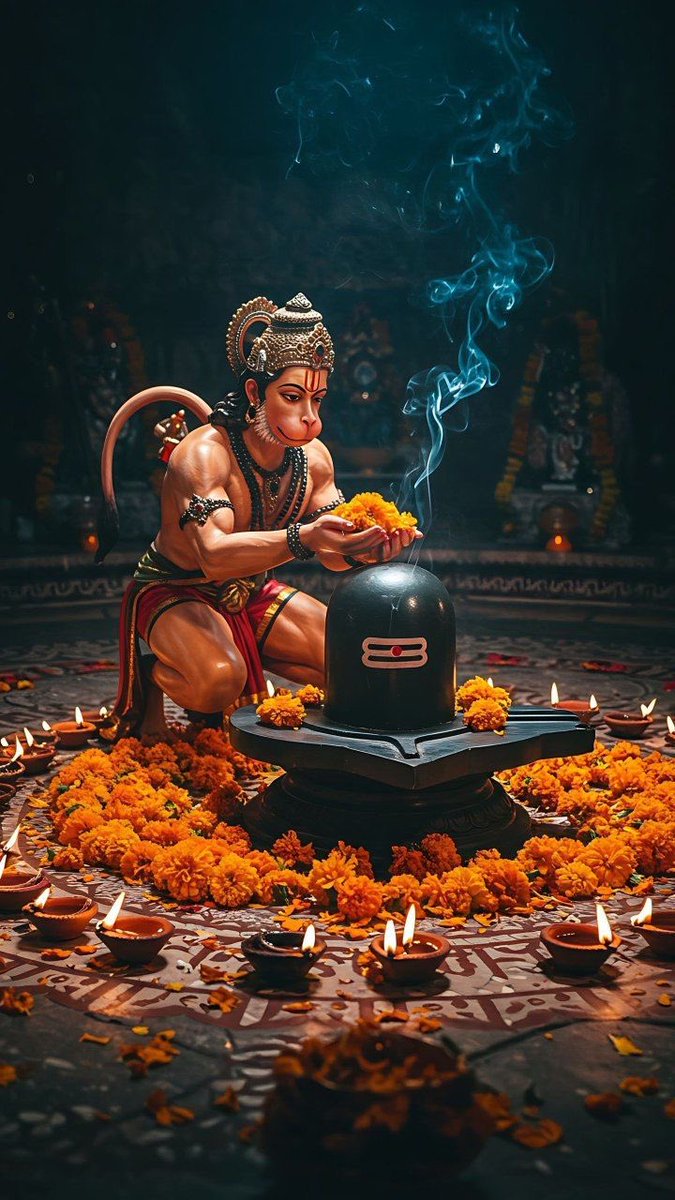 ManishChadhaBJP's tweet image. भगवान भोलेनाथ जी की आराधना करते हुए भगवान हनुमान जी के दिव्य अलौकिक सुंदर दर्शन 
जय बजरंगबली 🚩 🚩 🚩 
हर हर महादेव 🚩🚩🚩