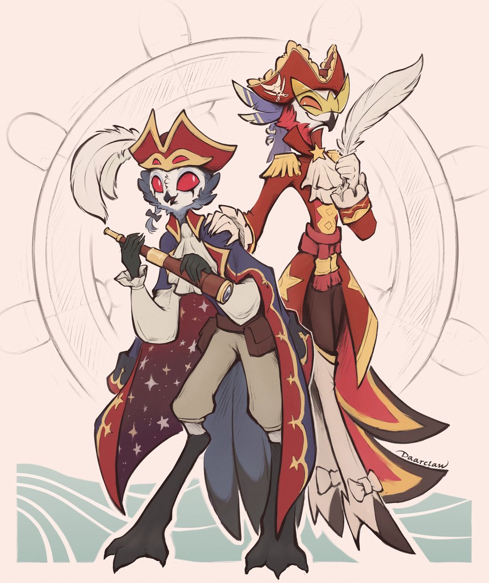 I just had to draw Stolas and Vassago in their pirate drip