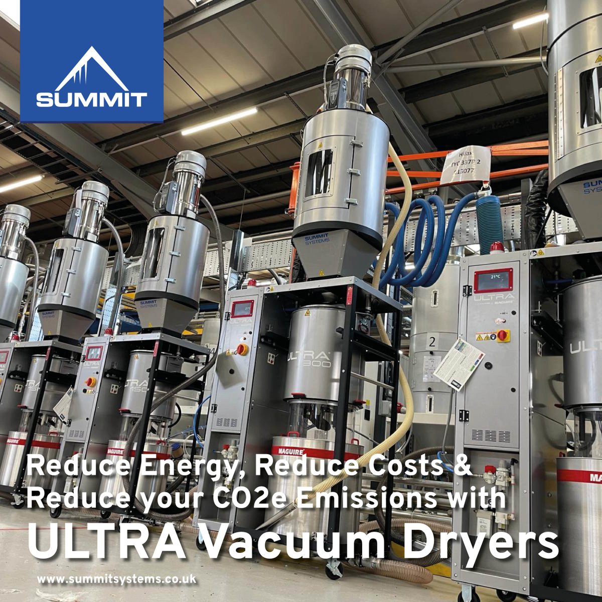 Reduce Energy, Reduce Costs &amp; Reduce your CO2e Emissions by up to 70% with ULTRA Dryer⚡

❌ Conventional dryers typically use 100 Watts/kg/hr to DRY material
✅ ULTRA uses just 8 Watts/kg/hr to DRY

More info ➡️ bit.ly/3UkqPRh

#energysaving #plasticsindustry #plastics