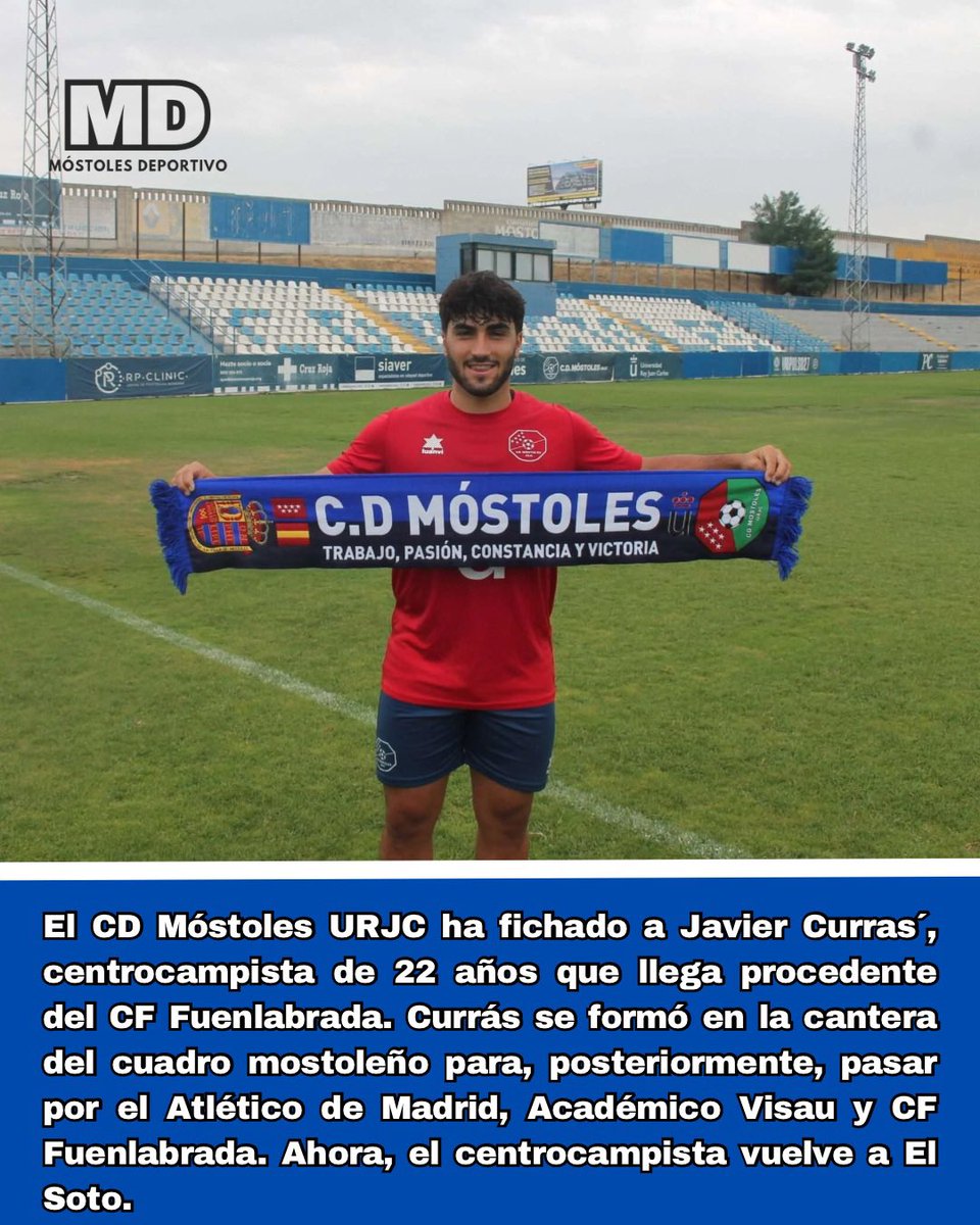 🚨El <a href="/CDMostoles/">CD Móstoles URJC</a> 💙 ficha a Javier Currás para reforzar el centro del campo.

➡️ Llega procedente del CF Fuenlabrada tras pasar por la cantera del <a href="/Atleti/">Atlético de Madrid</a> y el Académico Visau.