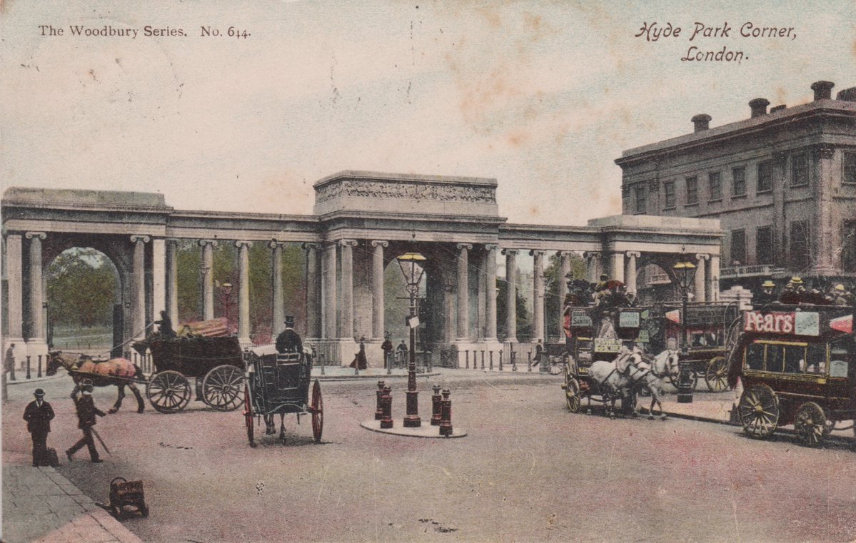 Hyde Park Corner, London: posted in 1905 to Miss Fairchild, Exmouth:
We arrived in London all right. W has been at the station to meet me. We had a very nice time together and I shall leave tonight for Germany.
#PostedInThePast
#PostcardTuesday