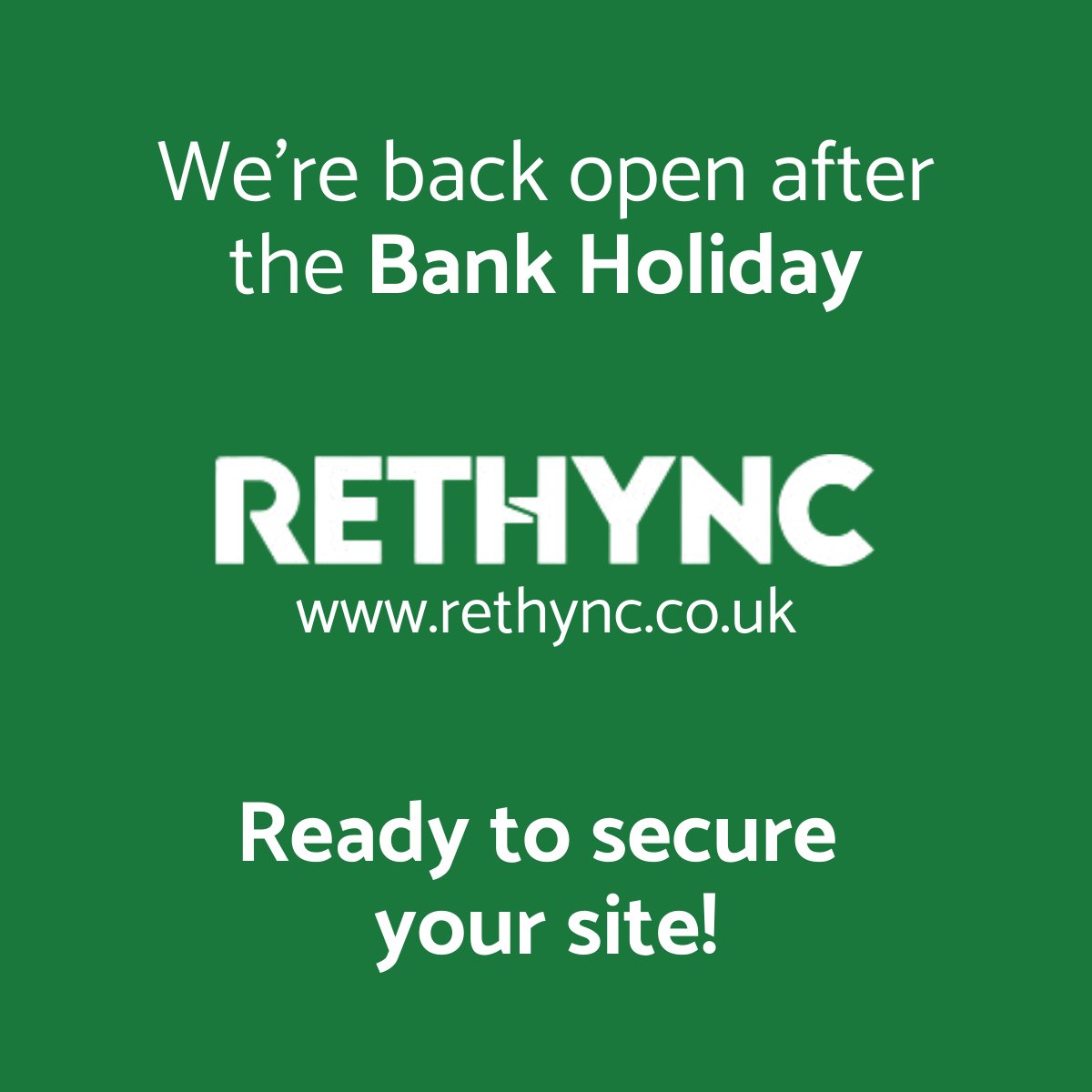 RethyncLtd's tweet image. We’re back Open! ✅

Our team is open as usual from today, ready to support your next project with secure, compliant site fencing and hoarding solutions.

Get in touch with us: 🔗 rethync.co.uk

#SteelHoarding  #ConstructionSafety  #Rethync