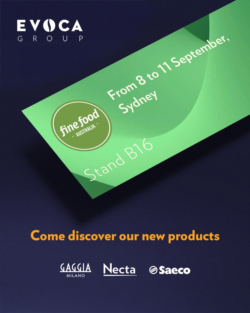 From 8 to 11 September we will be attending Fine Food 2025 in Sydney 🎊
Join us at stand B16, we will be happy to connect.
#EvocaGroup #FineFoodAustralia #Hospitality #Food&amp;Beverages #Coffee