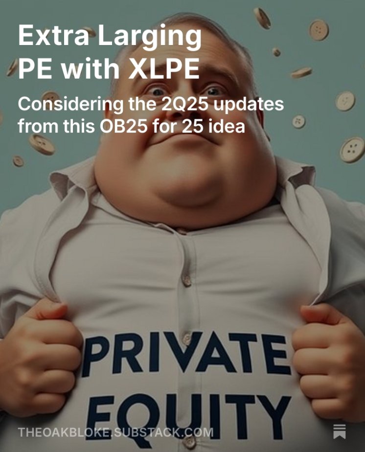 BlokeOak57182's tweet image. #XLPE #PrivateEquity $XLPE $iii $ARES $ARCC #EQTAB $PGHN $KKR
Considering the 2Q25 updates from some of the XLPE ETF holdings. What do the profits say for the outlook for private equity, private credit and asset management in "Extra Larging PE with XLPE" open.substack.com/pub/theoakblok…
