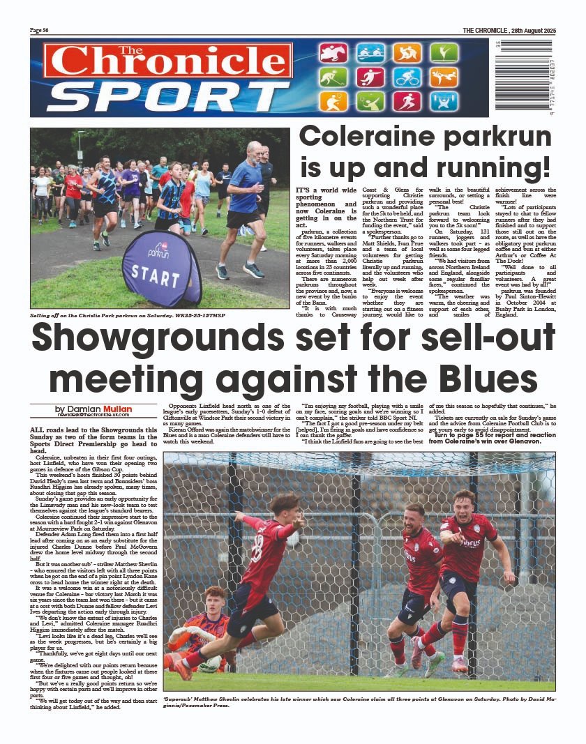 This week's #Ballymoney Chronicle is in the shops now. Don't miss yours - filled with local news, events and features. Keep up to date daily on our website at ballymoneychronicle.co.uk and if you want to contact us you can DM or call 028 7034 3344