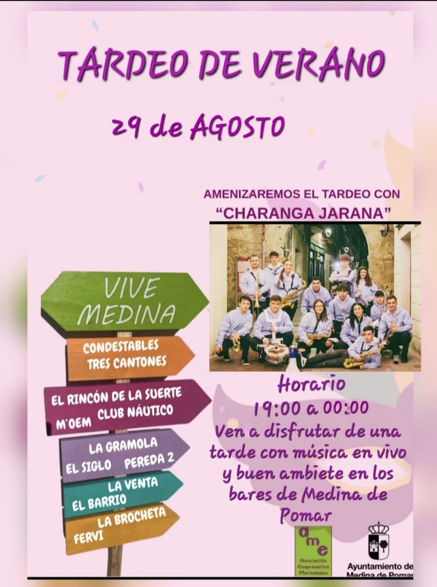 #AgendaSemanal #Actividades #MedinadePomar

🗓 Esta es la agenda de actividades y eventos para esta última semana de agosto en nuestra ciudad.