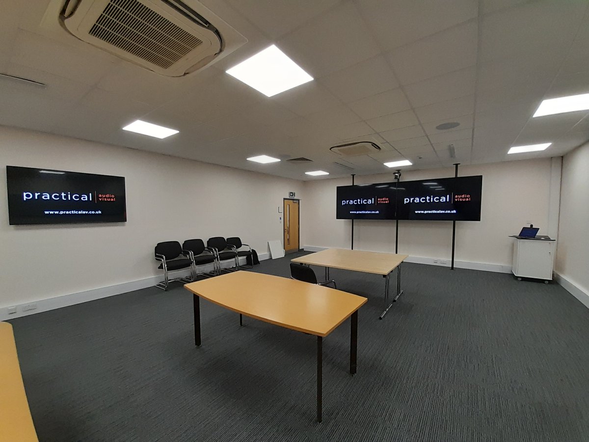 Practical_AV's tweet image. DualScreen 75” LG Screens with an @angekisofficial  Saber Plus camera from @tukansav  distribution installed above the capture the in-room participants. Based around a Q-SYS core and Base MTR kit we created a really effective Training environment.
practicalav.co.uk/video-conferen…