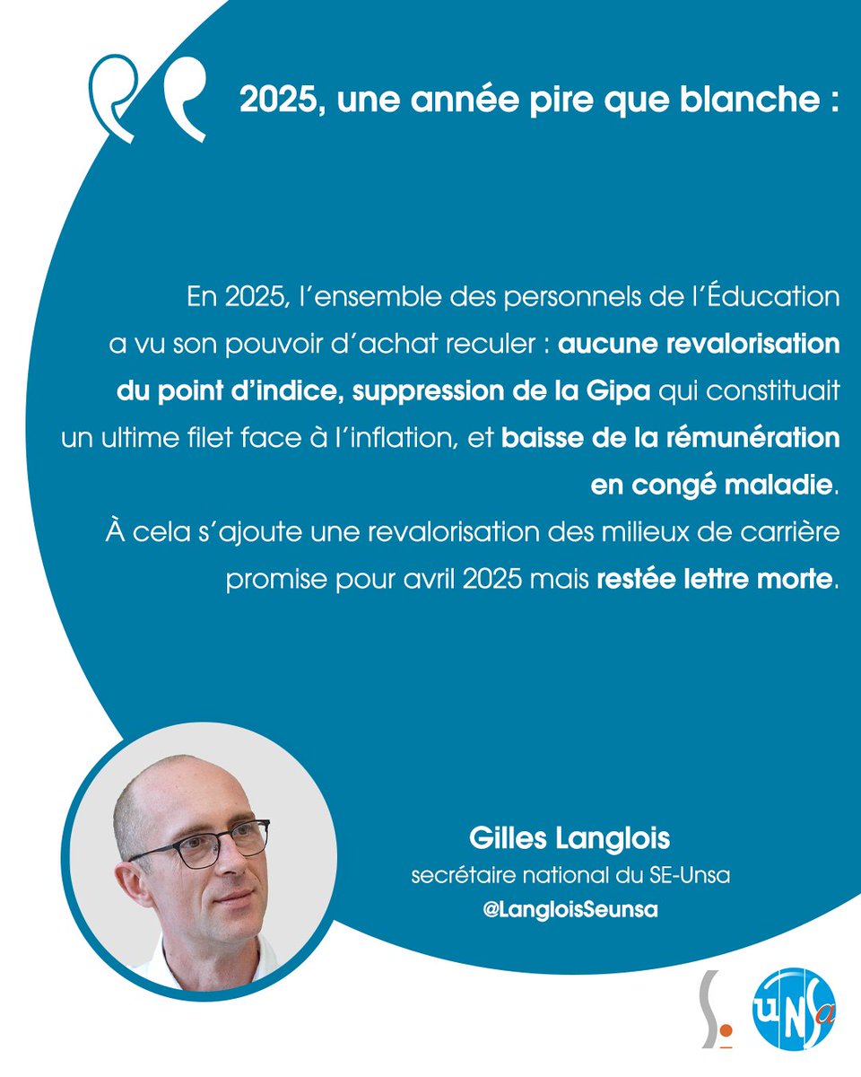 🎙️ <a href="/LangloisSeunsa/">Gilles Langlois</a>, secrétaire national du SE-Unsa s'exprime sur les questions de budget et des rémunérations ⤵️
