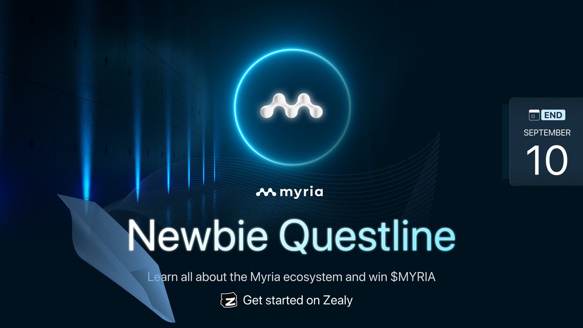 If you're new to Myria, this is your starting point.

The Newbie Questline is out now on <a href="/zealy_io/">Zealy</a> 

Here’s what’s waiting for you:
✅ Learn about the Myria ecosystem
✅ Complete fun challenges
✅ Unlock exclusive token rewards

Begin your journey now 👇 zealy.io/cw/myria/quest…