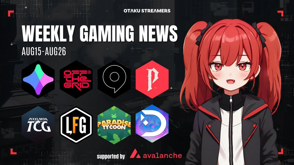 🔺Weekly #Avalanche Gaming News🔺

◤◢◤Aug.15-Aug.26◢◤◢

✅Avalancheの週間ゲームニュースをピックアップしてスレッド形式🧵でお届け⬇️

ーーーー今週の見出しーーーー

💠<a href="/MaplestoryU/">MapleStory Universe</a> 
英雄職:エヴァン／隠月／ルミナス追加
スウ･デミアンハードモード追加

💠<a href="/playoffthegrid/">Off The Grid</a>