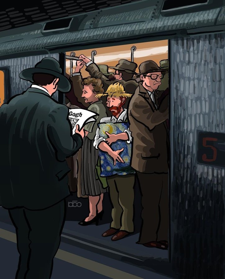 "Bugün Van Gogh, ona yemek vermeyecek restoranların duvarlarını, onu akıl hastanesine kapatacak doktorların muayenehanelerini ve onu hapse tıktıracak avukatların yazıhanelerini süslüyor."