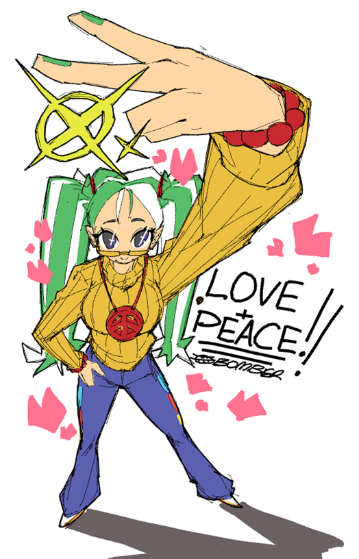 bomberbossart's tweet photo. LOVE + PEACE!!

#PeaceMiku https://t.co/FfkE9skEQs