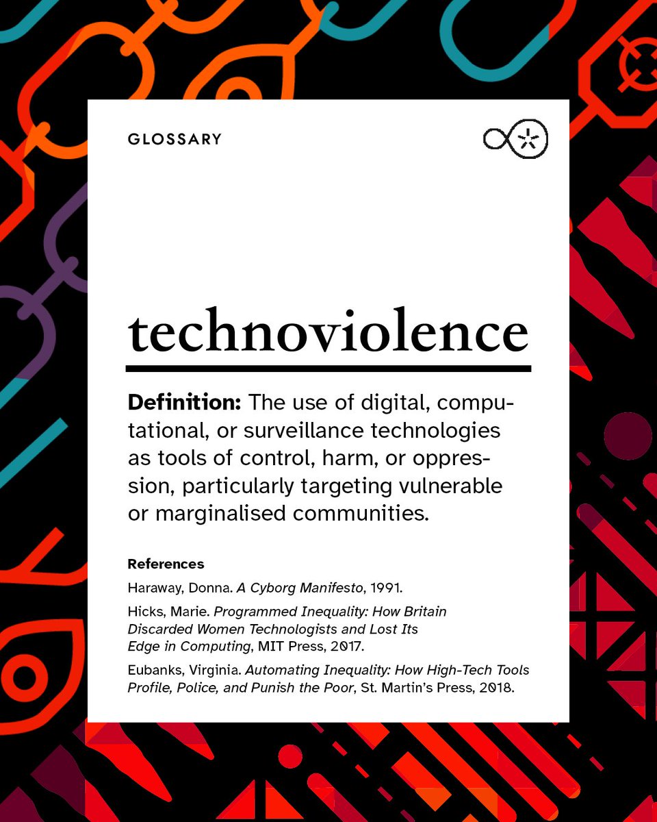 disruptberlin's tweet image. Technoviolence = when tech is used to control, surveil, and harm-especially the marginalized.
It’s not the future. It’s happening now.
#Technoviolence #DigitalSurveillance #AlgorithmicBias #Haraway #Eubanks #dnbl36