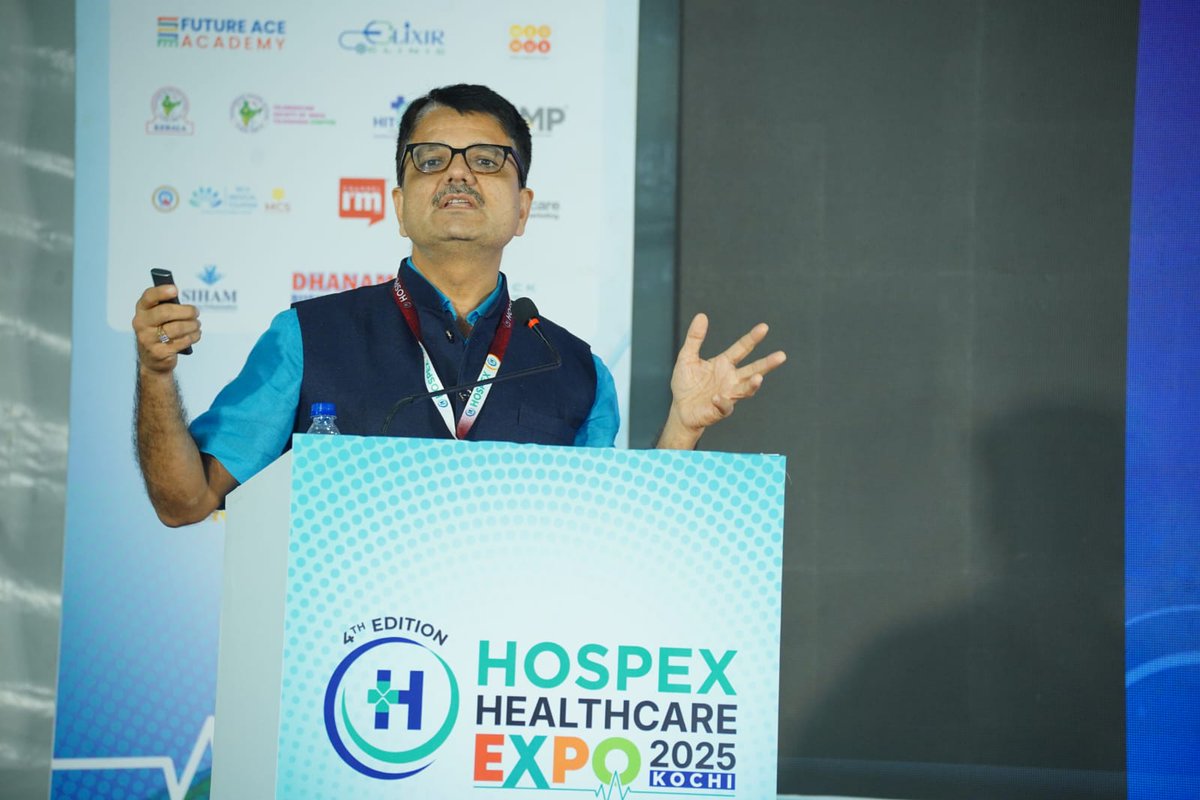 🤝 #Doctors + #AI  = Better Together! Had a wonderful time sharing thoughts on how AI is already transforming patient care at <a href="/hospexindia/">Hospex India</a>  2025, #Kochi. Thanks for inviting.