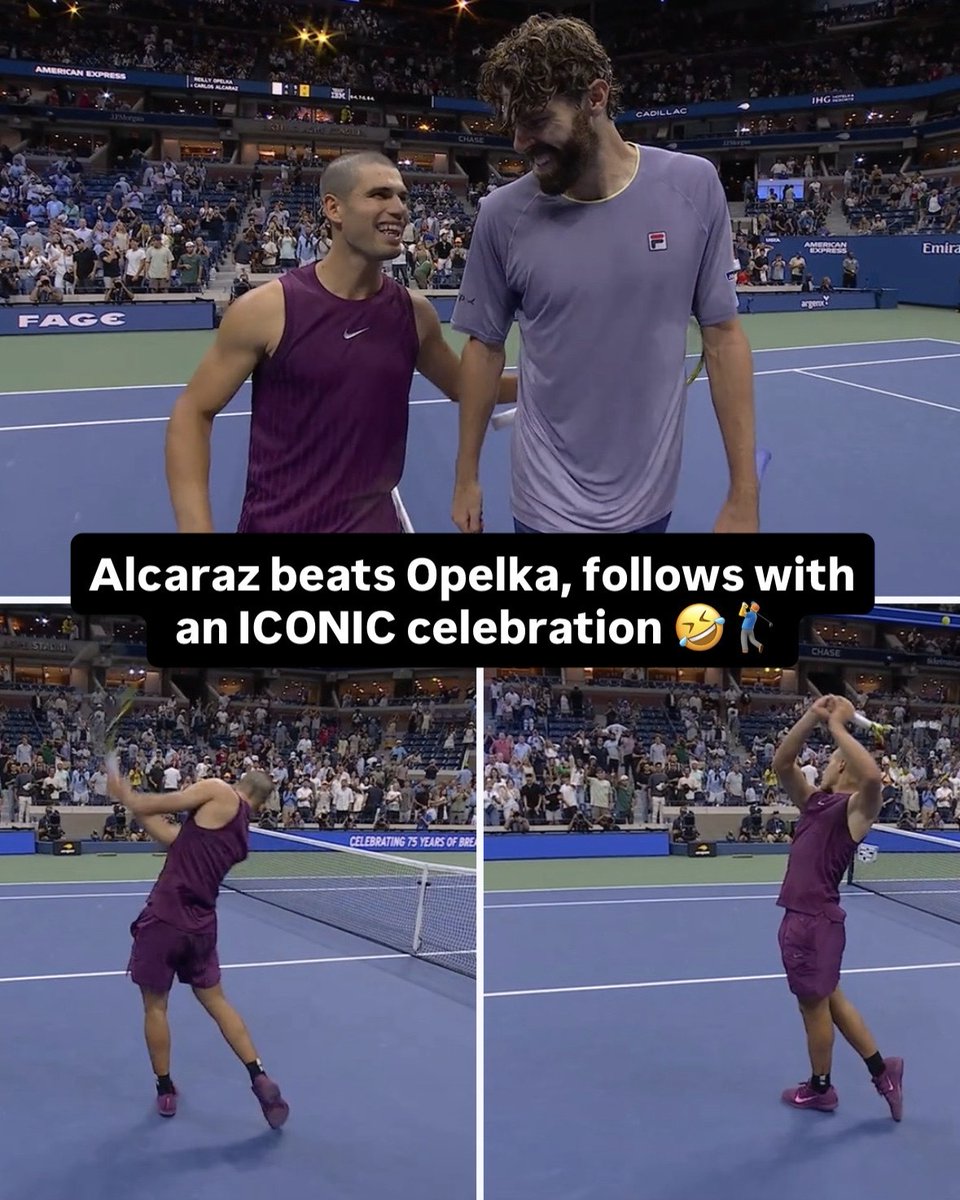 Tennis Channel (@tennischannel) on Twitter photo The 2022 champion was buzzin' tonight 😮💨
<a href="/carlosalcaraz/">Carlos Alcaraz</a> took out the American 6-4, 7-5, 6-4 🦾
#usopen The 2022 champion was buzzin' tonight 😮💨
<a href="/carlosalcaraz/">Carlos Alcaraz</a> took out the American 6-4, 7-5, 6-4 🦾
#usopen