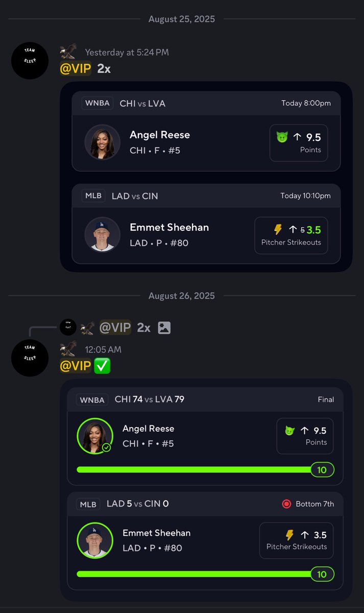 _TEAMSLEEP's tweet photo. 3 DAYS STRAIGHT ‼️

join the discord ⬇️⬇️⬇️

https://t.co/rLiGUKzyFg

#bettingx #GamblingX #sportsbetting #WNBAProps #MLB #PrizePicks #WNBA https://t.co/YcU6GM3sHO