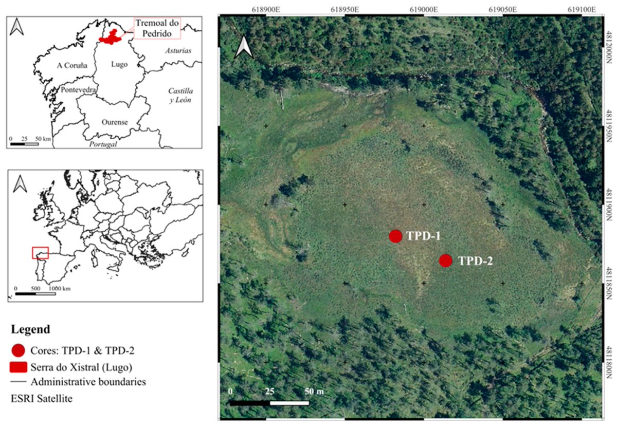 soils_mdpi's tweet image. A Two-Part Harmony: Changes in Peat Molecular Composition in Two Cores from an Ombrotrophic Peatland (Tremoal do Pedrido, Xistral Mountains, NW Spain)
mdpi.com/2571-8789/9/1/…
by Antonio Martínez Cortizas *, Ainé Francos Golán, Mohamed Traoré and Olalla López-Costas *