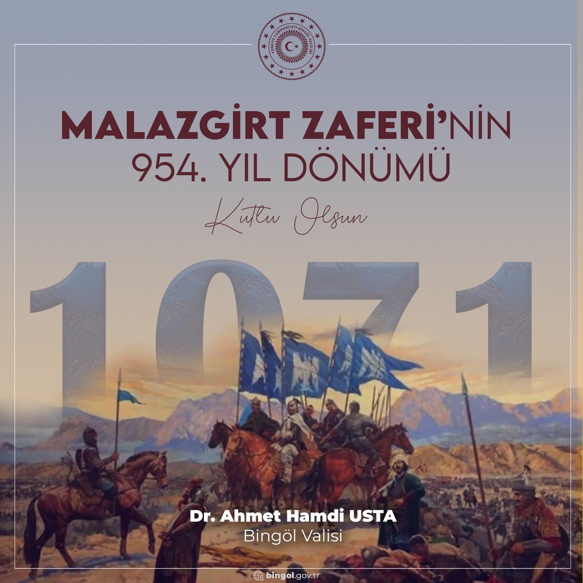 ahusta07's tweet image. &quot;Size öyle bir vatan aldım ki, ebediyen sizin olacaktır.&quot;

26 Ağustos 1071’de kazanılan #Malazgirt Zaferi, milletimizin azim, inanç ve birlik içinde yazdığı ebedî bir destandır.

Bu toprakları bizlere yurt kılan Sultan #Alparslan’ı, mübarek askerlerini, aziz şehitlerimizi ve tüm…