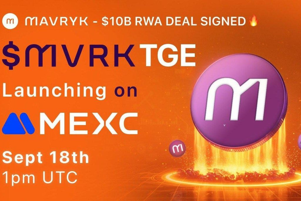 GM everyone ☀️ 

🚀 Mavryk Network Announces $MVRK Tokenomics and TGE Details

- Total Supply: 1B $MVRK
- 5.62% Unlocked at Token Generation Event
- Launch Price: $0.10, $100M FDV

📅 Mainnet and $MVRK TGE Set for September 18
✅ Confirmed Listing on MEXC