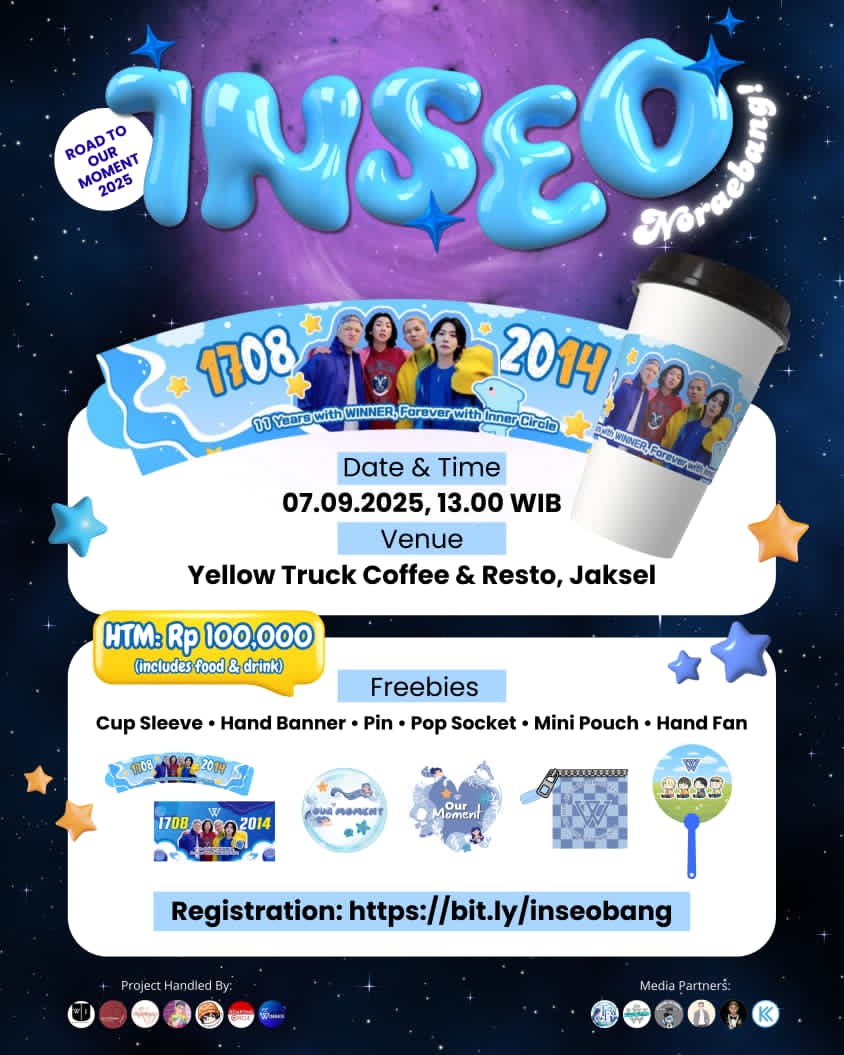🚀 Road to WINNER - OUR MOMENT Concert in Jakarta 2025 ✨

Inseonesia Noraebang! Yuk ngerayain 11th Anniversary #WINNER dan pemanasan konser buat di September nanti✨

Detail lebih lanjut👇🏻
🔗 bit.ly/inseobang

#위너 #WINNER #WINNEROURMOMENTINJKT