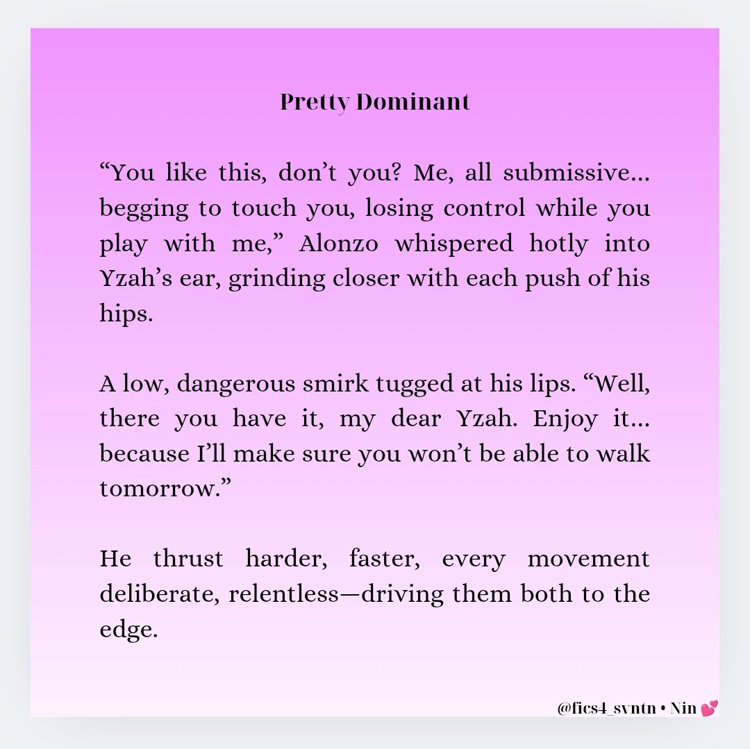 Pretty Dominant 🔞
#jeongcheol au

Under the soft pretty face hides Yzah's real dominance. He knows people would easily think they can corrupt his innocence. And he's always right, because now, he captures the man who looks dominant but is actually all soft and submissive inside.