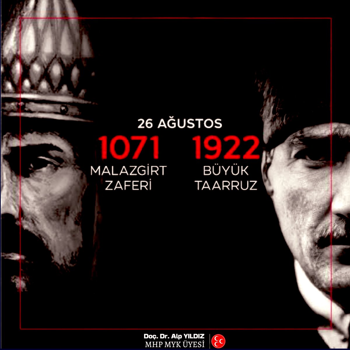 Türk'ün Anadolu'ya son gelişi, Türk'ten başkasının Anadolu'ya gelemeyecek oluşu...

Bir yanımız #MalazgirtZaferi,
Bir yanımız #BüyükTaarruz!

Saygı ve vefa ile...