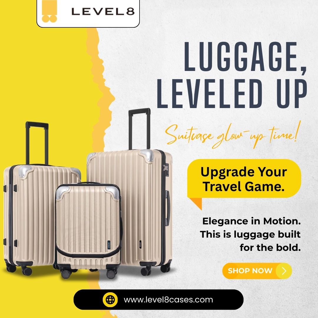 Level8’s bags are expandable, eco-friendly, and designed with durability in mind.                                                                                                                                   
Upgrade now → level8cases.com
#AdventureReady #EcoTravel
