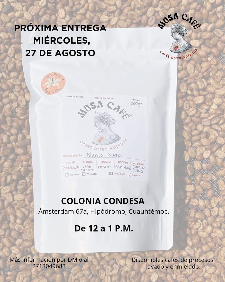 Próxima y muy probable última entrega de esta ocasión en CDMX (vendré más veces en el año). 

-Miércoles 27 de agosto
-📍Ámsterdam 67a, Hipódromo Condesa
-12 a 1 de la tarde 

Pedidos e información por mensaje.