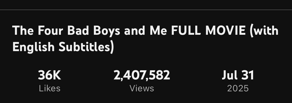 Happy 2.4M 🔥🔥🔥 Let’s go 2.5M!

stream it HERE:
🔗bit.ly/T4BBAMFullMovie

TFBBAM DALAWANG MILYON

#AnjiSalvacion 
#TheFourBadBoysAndMe