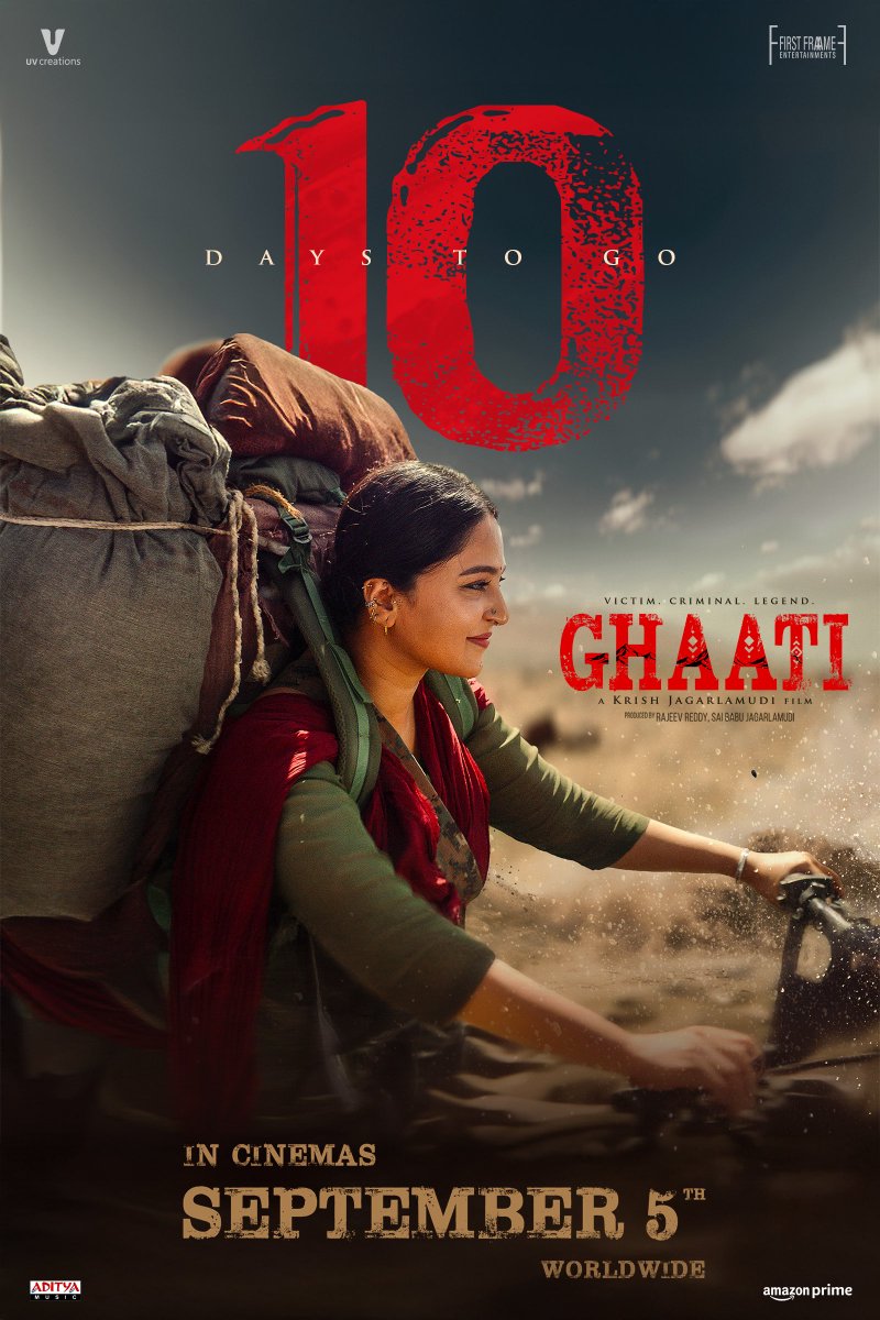 First Frame Entertainments (@firstframe_ent) on Twitter photo The Ghaats sing of her glory ❤🔥
And in 10 DAYS, the world shall witness her LEGENDARY TALE 🔥
#GHAATI GRAND RELEASE WORLDWIDE ON 5th SEPTEMBER 2025
⭐ing ‘The Queen’ <a href="/MsAnushkaShetty/">Anushka Shetty</a> & <a href="/iamVikramPrabhu/">Vikram Prabhu</a>
🎥 Directed by the phenomenal <a href="/DirKrish/">Krish Jagarlamudi</a>
🏢 Proudly produced by The Ghaats sing of her glory ❤🔥
And in 10 DAYS, the world shall witness her LEGENDARY TALE 🔥
#GHAATI GRAND RELEASE WORLDWIDE ON 5th SEPTEMBER 2025
⭐ing ‘The Queen’ <a href="/MsAnushkaShetty/">Anushka Shetty</a> & <a href="/iamVikramPrabhu/">Vikram Prabhu</a>
🎥 Directed by the phenomenal <a href="/DirKrish/">Krish Jagarlamudi</a>
🏢 Proudly produced by