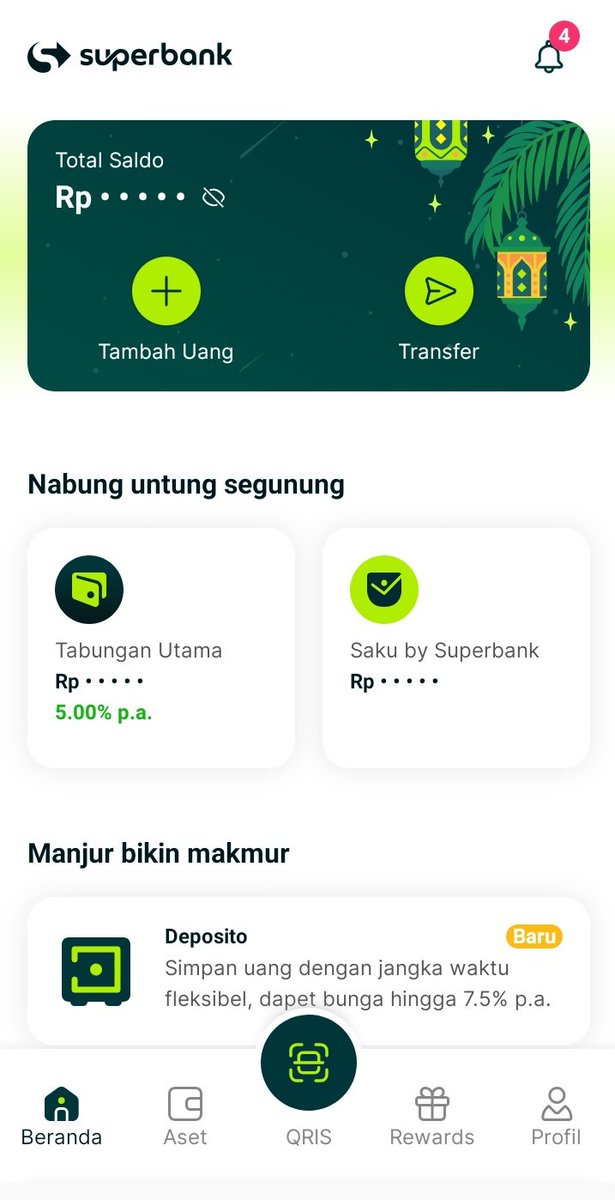 1792_c's tweet photo. Buka rekening SUPERBANK dapet 25k (S&amp;K simpan saldo min 1 jt, buka deposito, kode reff RLM4EL)

Benefits:
•ada fitur saku dan celengan
•bunga tinggi hingga 10% p.a
•free admin transfer 200x/bln
•bebas admin bulanan
•Pake no hp, KTP, kode reff RLM4EL

#superbank #zonauang️ https://t.co/vLhOwwYwIR