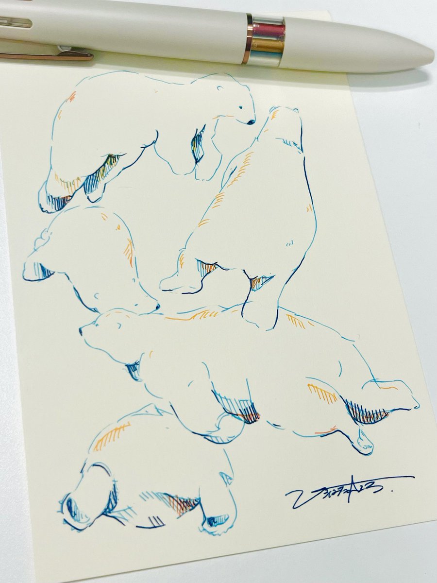 hirohatayukichi's tweet image. 昼休憩。浮遊感のあるシロクマ。